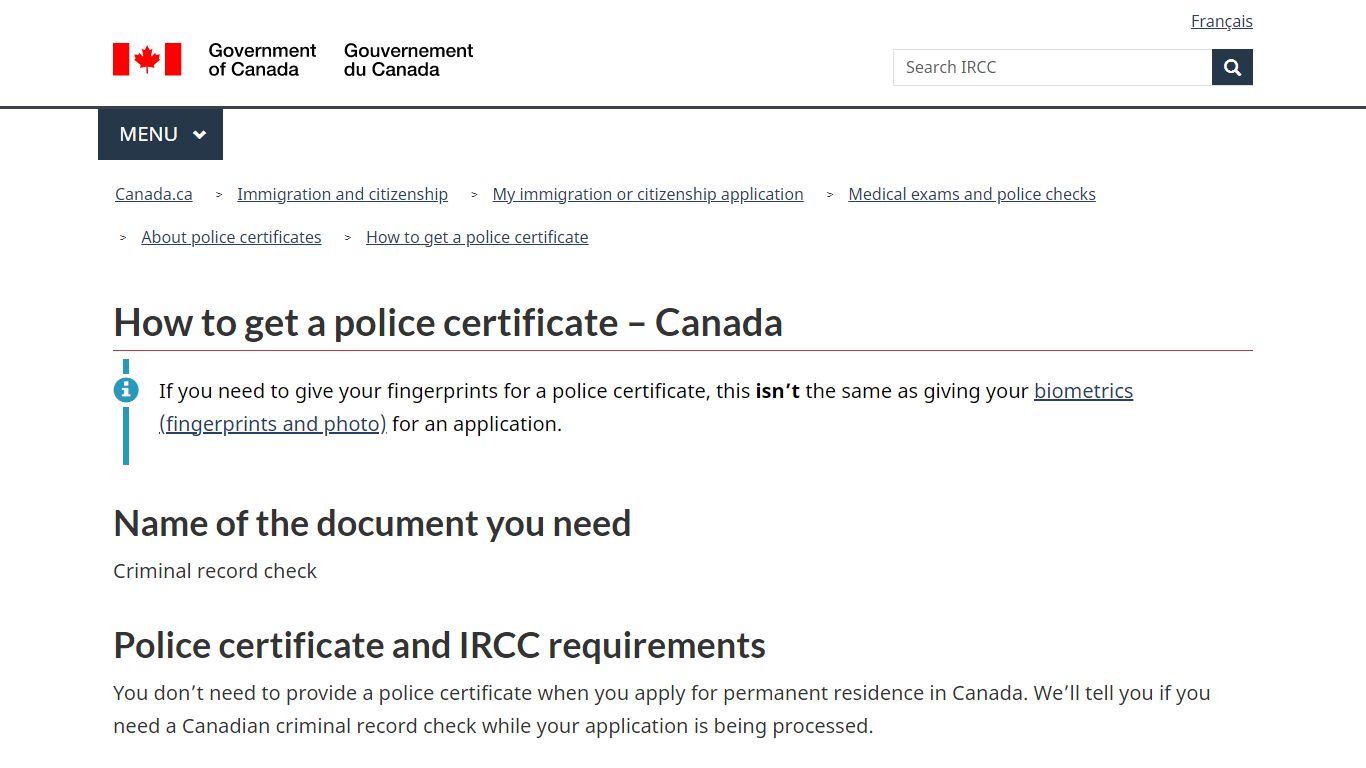 How to get a police certificate – Canada - Canada.ca
